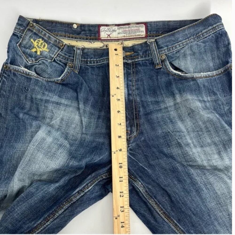Artful Dodge Jeans, Mens Size 34, Blue Embroidered Relaxed Denim - Picture 8 of 10
